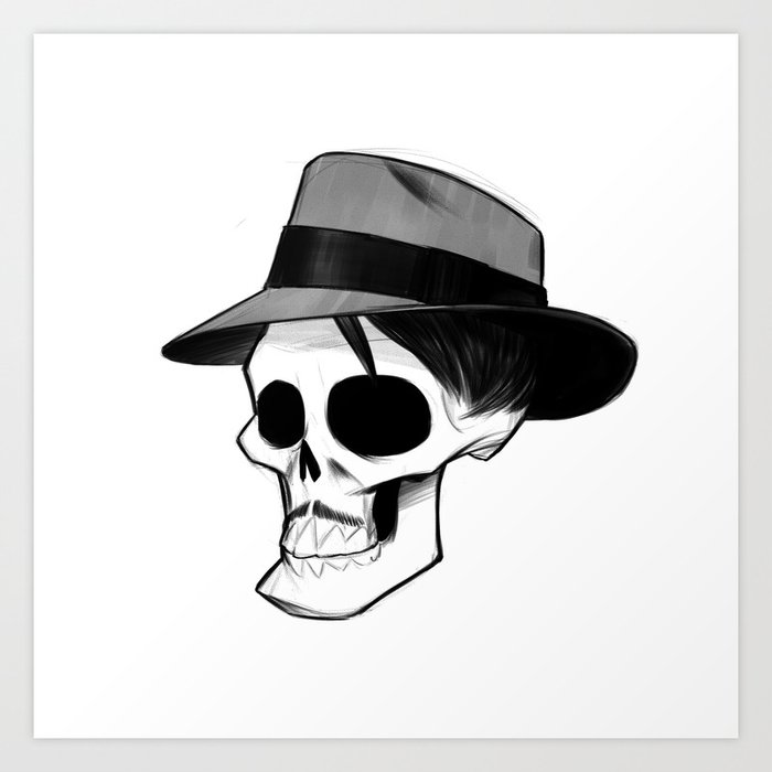 fedora with skull