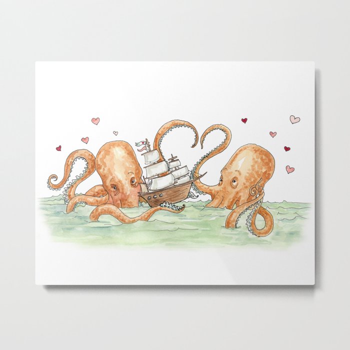 Octopus Valentine  Metal Print