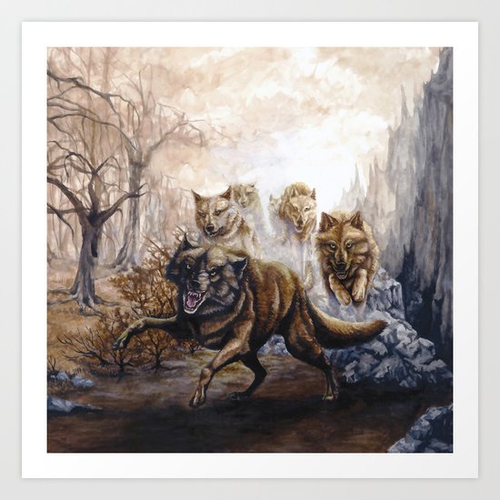 Pack of Wolves Art Print
