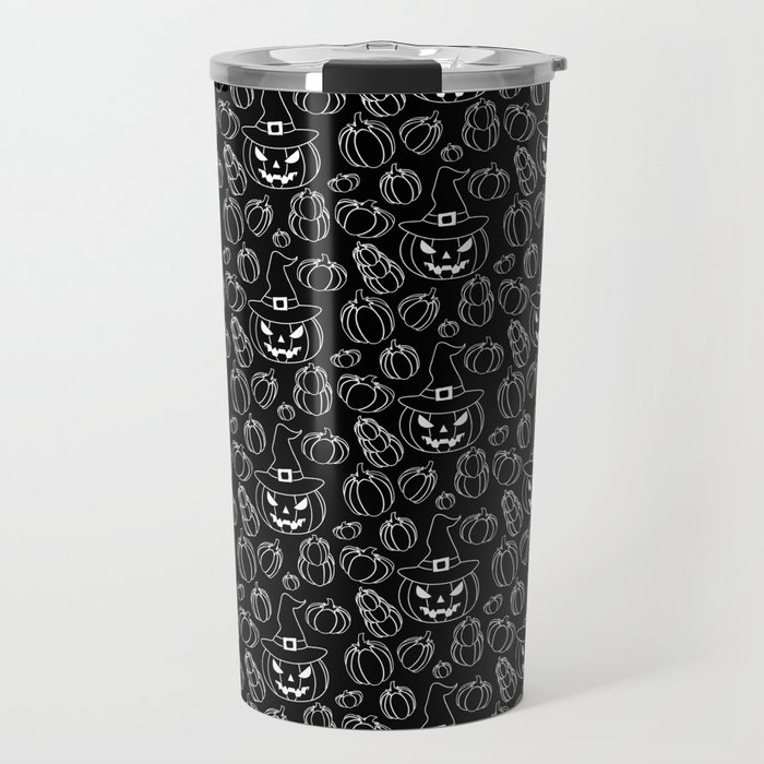 Black Witchy Pumpkins Travel Mug