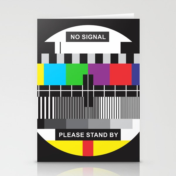 TV No Signal Stationery Cards