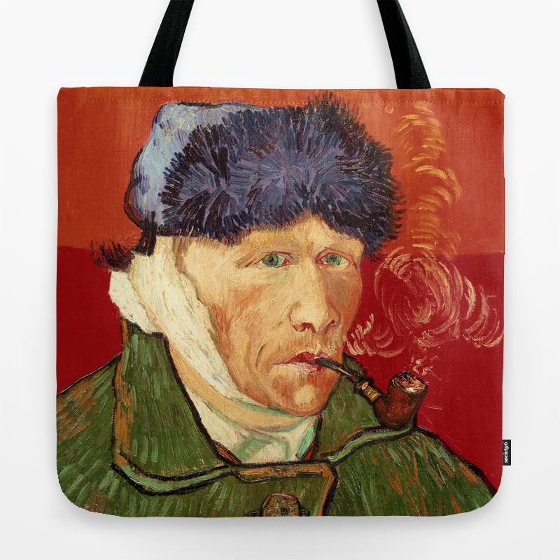 Vincent Van Gogh Self Portrait With Bandaged Ear And Pipe Tote Bag By Vintage Archive Society6