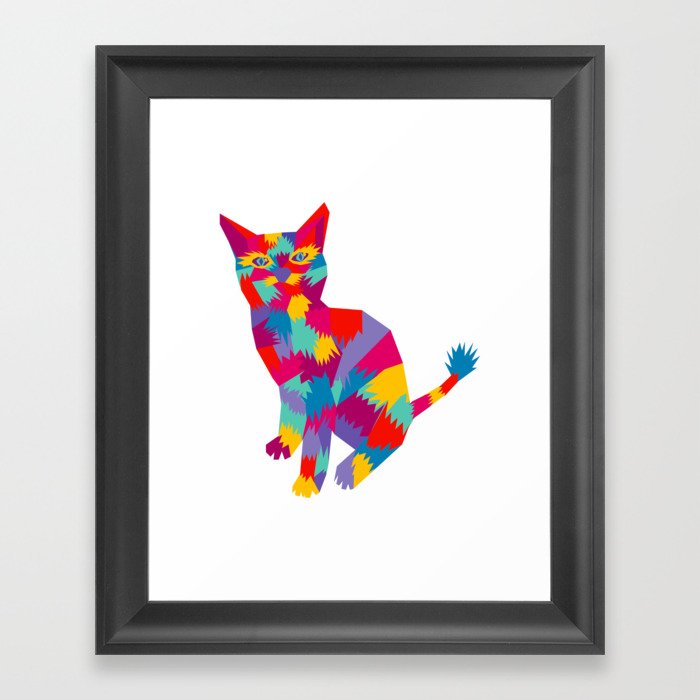 Colorful Cat Art Framed Art Print