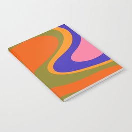 Retro Dream Colourful Abstract Swirl Pattern  Notebook
