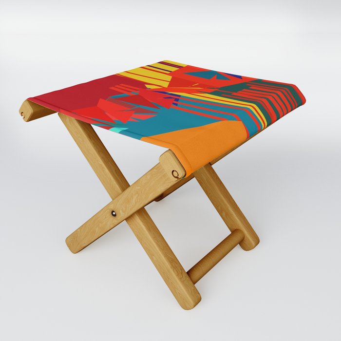 abstract colorful art butterfly Folding Stool