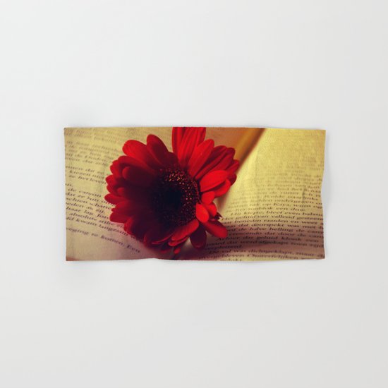 Shiny red gerbera Hand & Bath Towel