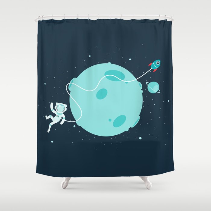 Around the moon Shower Curtain