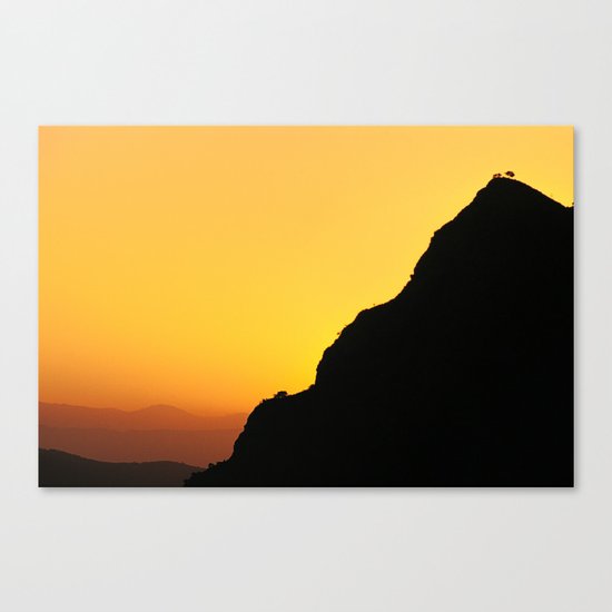 "Sunset at the mountains". Boca de la Pescá"(1.512 meters). Canvas Print