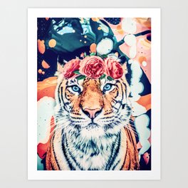 Splatter Tiger Art Print