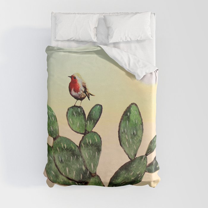 Cactus and a Bird Duvet Cover