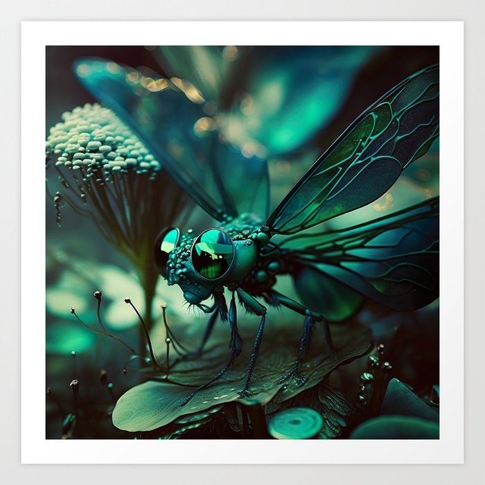 Emerald Dragonfly Art Print