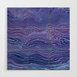 Lavender Blue Lace Marble Acrylic Abstraction Wood Wall Art