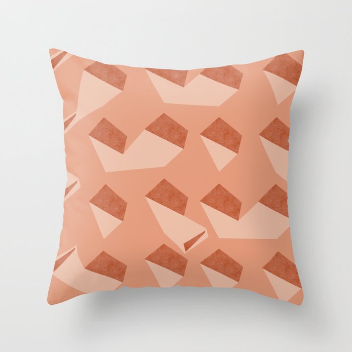 Forms No. 1 (Candy Cotton), colourful geometric pattern, mid century modern, pink Throw Pillow