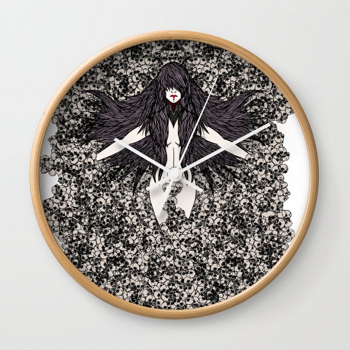 A Lady and her Skulls (Please give feedback) Wall Clock
