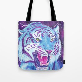 Blue Space Tiger Tote Bag