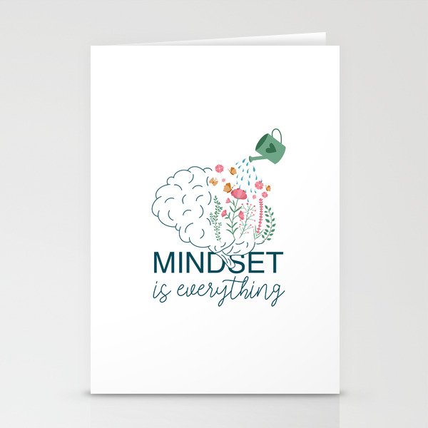 Growth mindset Illustration | Mindset is everything Stationery Cards
