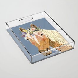 Horse with flower crown Acrylic Tray