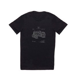 Patent Print 1919 Farm Tractor Black T Shirt