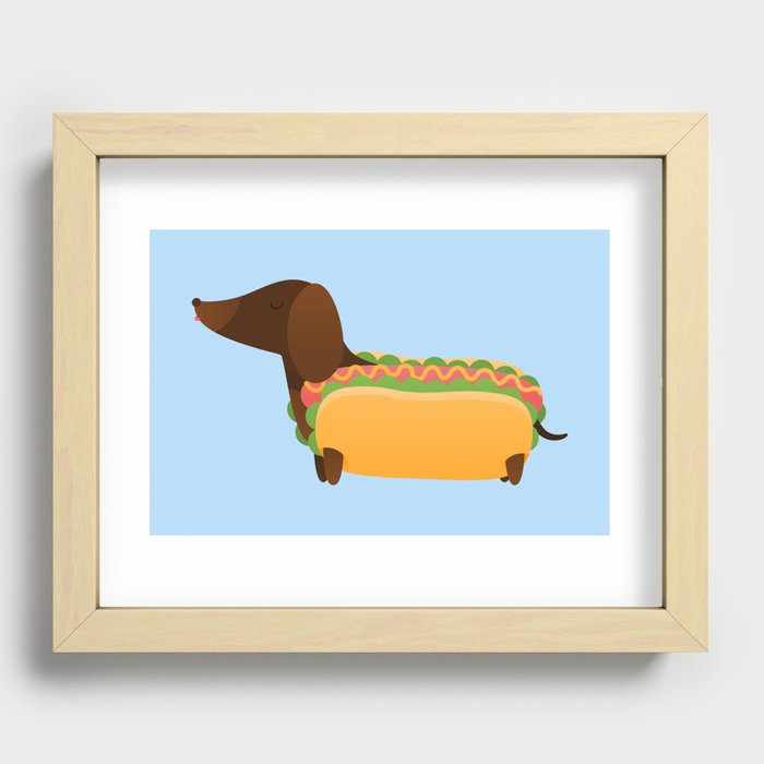Wiener Dog in a Bun Recessed Framed Print