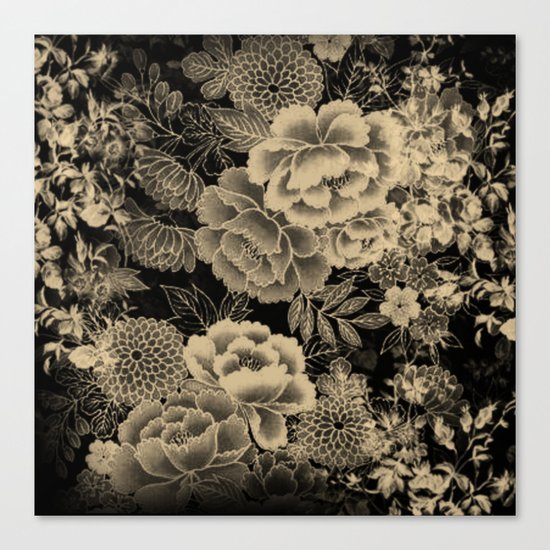 Vintage Floral Abstract Canvas Print