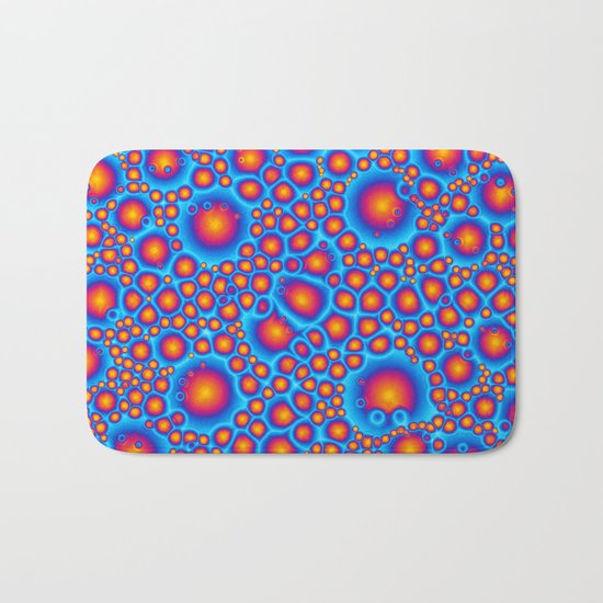 Blue And Orange Bubbles Bath Mat