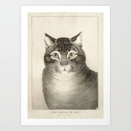 The Favorite Cat Vintage  Art Print