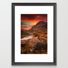 Tryfan Mountain Sunrise Framed Art Print | Snowdonia, Photo, Tryfanmountain, Digital, Color, Welshlandscape, Footpath, Wales, Sunrise, Adrianevans 