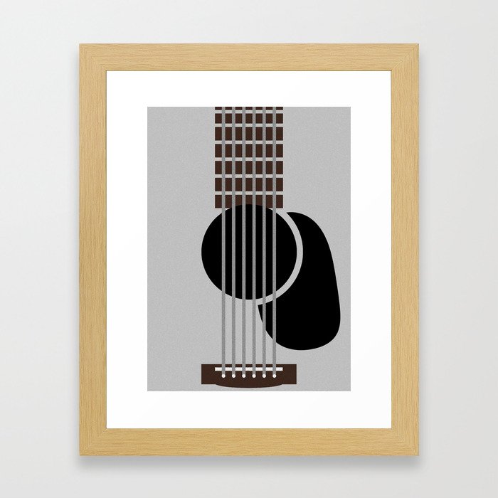Minimalist Guitar Framed Art Print