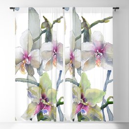 White and Pink Magnolias, Goldfish hiding, Surreal Blackout Curtain