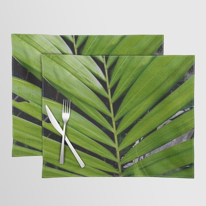 Green Palm Leaf Pattern Placemat