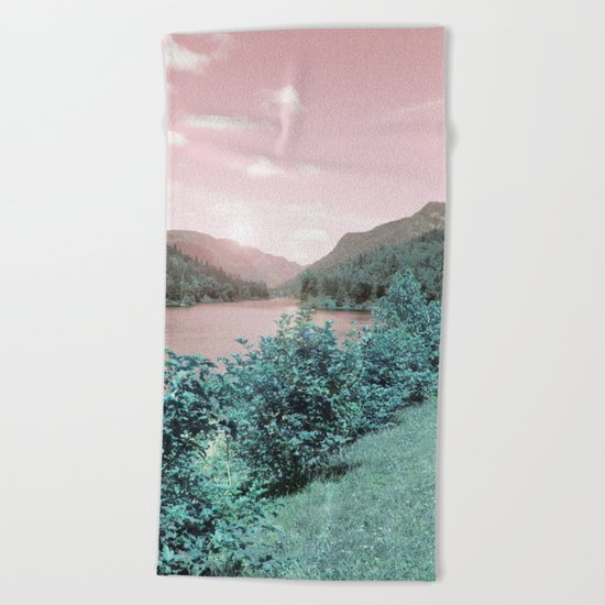 Pink sky Beach Towel