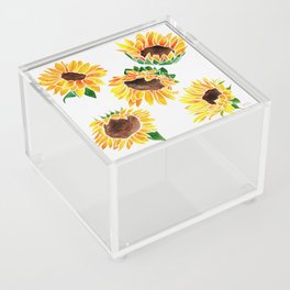 Watercolor Sunflowers Acrylic Box