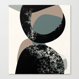 Neutral Abstract Shapes with Structure Canvas Print