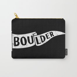 Boulder Colorado Pennant Flag B&W // University College Dorm Room Graphic Design Decor Black & White Carry-All Pouch