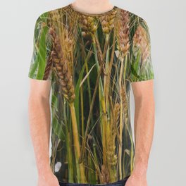 Summer wheat field in the countryside All Over Graphic Tee