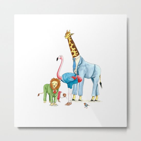 At the office Metal Print