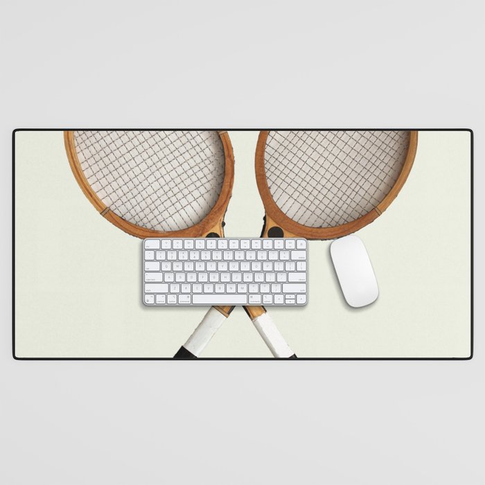 Vintage Tennis Rackets and tennis ball   Desk Mat