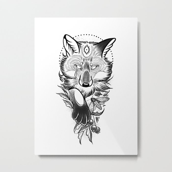Crying fox Metal Print