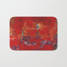 Scrubble Bath Mat | Red, Painting, Texture, Christmas, Festive, Color, Shawnmcnulty, Abstract, Oct17Cb, Acrylic 