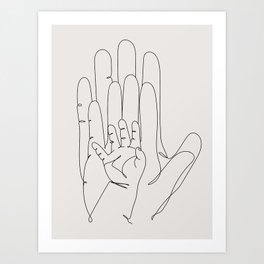 Family Hands Beige #3 Art Print