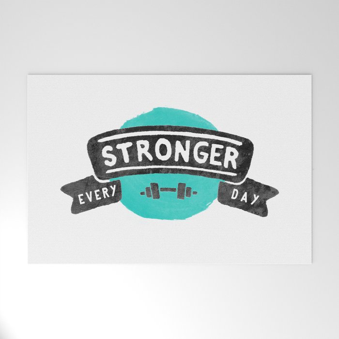 Stronger Every Day (dumbbell) Welcome Mat