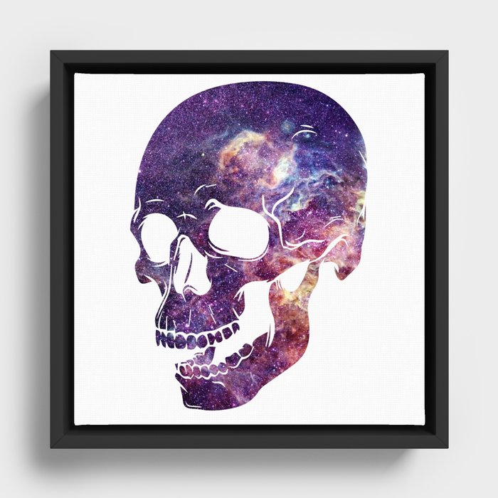 galaxy skull Framed Canvas