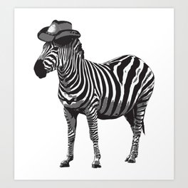 Zebra Cowboy Art Print | Graphicdesign, Digital, Illustration 