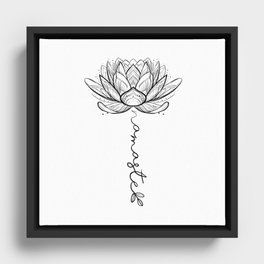 Namaste Lotus Flower Framed Canvas