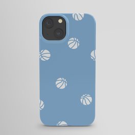 Basketball Light Blue Pattern Dribble Ball Court Hoops Game iPhone Case