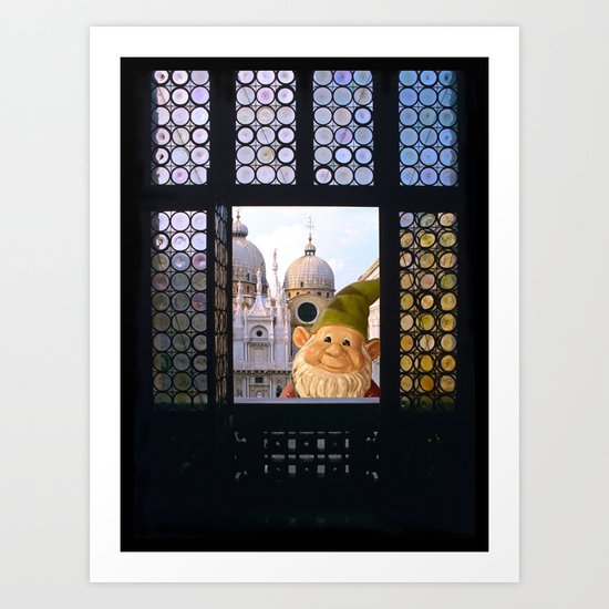 Laughing Gnome in Venice Art Print