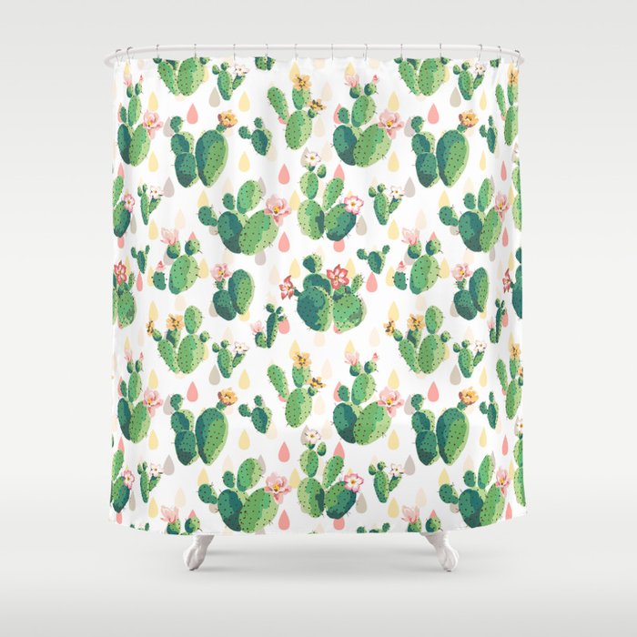 Cactus Pattern Shower Curtain