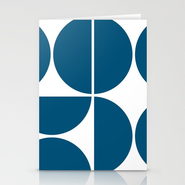 Mid Century Modern Blue Square Stationery Cards