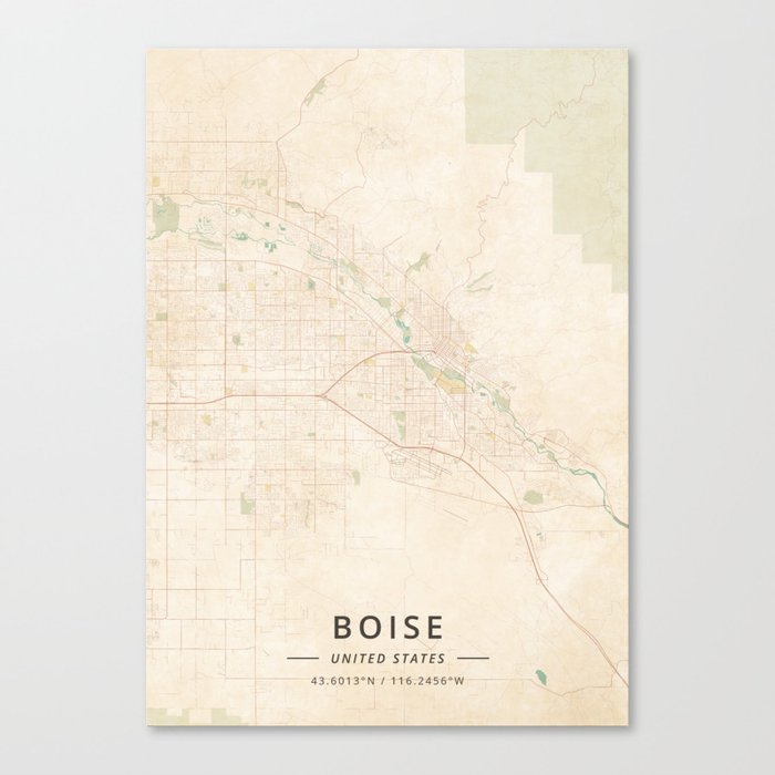 Boise, United States - Vintage Map Leinwanddruck Boise, United States - Vintage Map Leinwanddruck