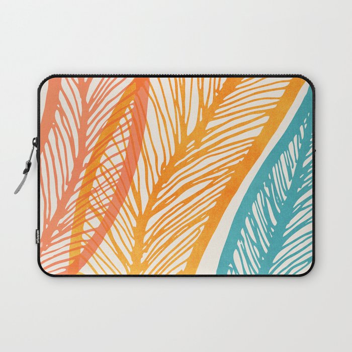 Colorful Tropical Flora - Retro Palette Laptop Sleeve